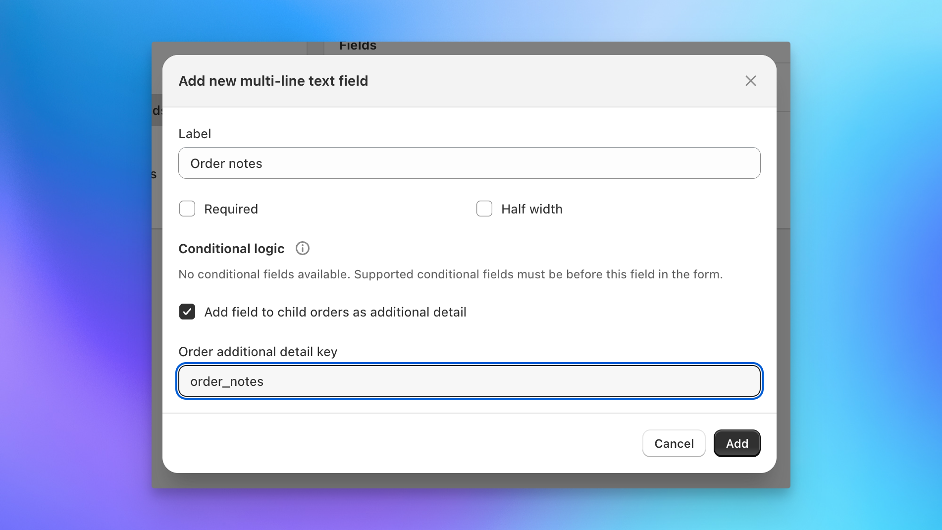 Send To Many additional form fields settings for Shopify multi-recipient checkout customization